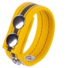 Striped Leather Cock Strap White